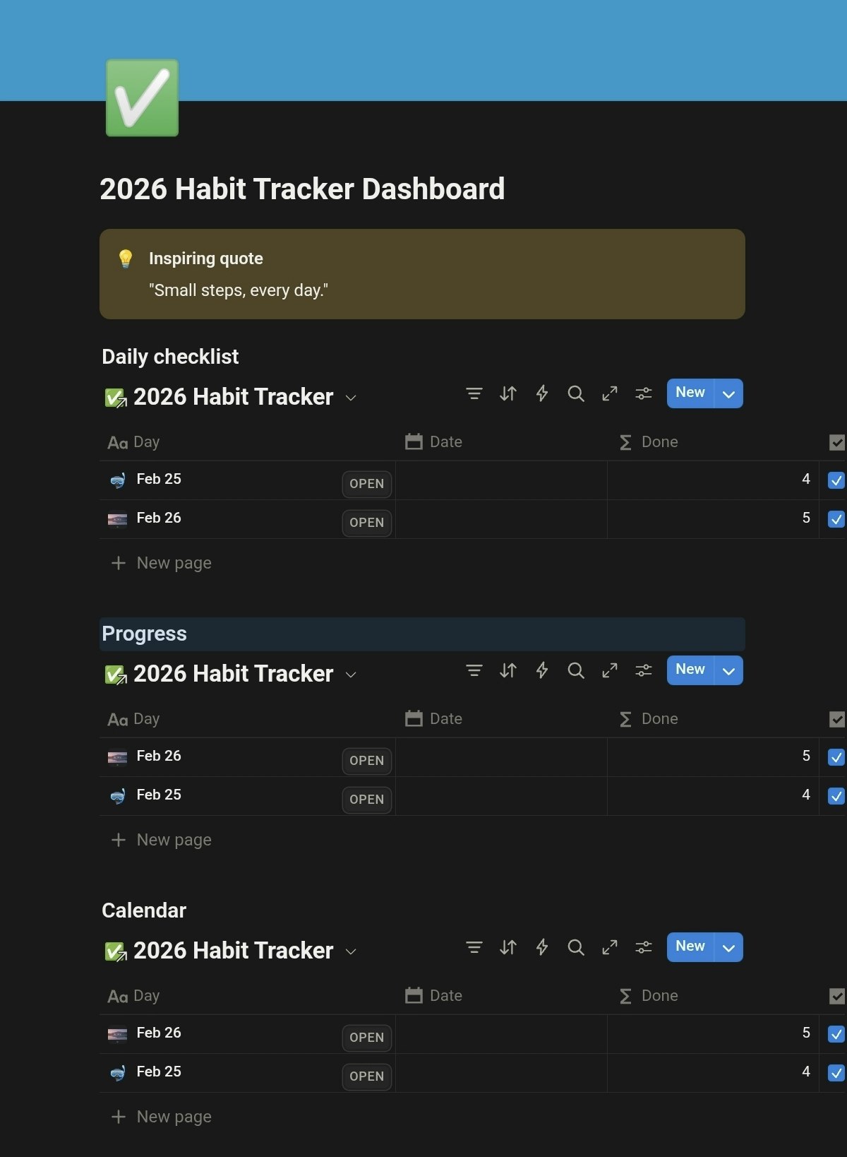  Daily Habit Tracker & Success Dashboard