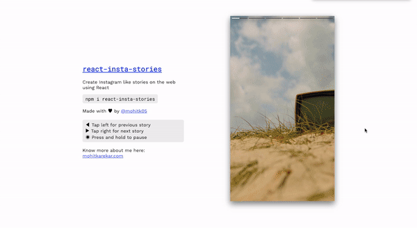 React Insta Stories Image