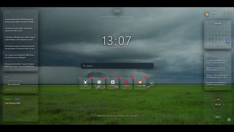 Tabrise — Your custom new tab screenshot 1 (video preview)