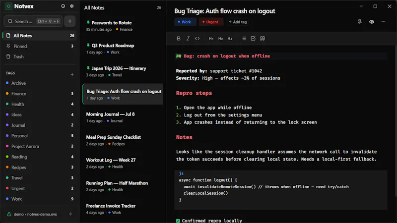 Notvex screenshot 1