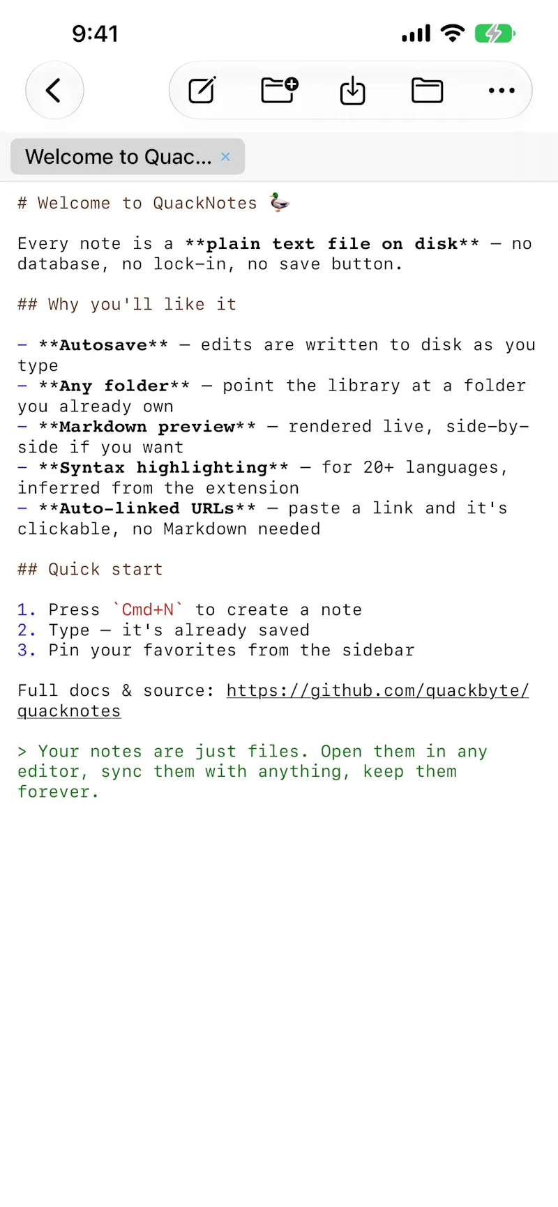 QuackNotes screenshot 4