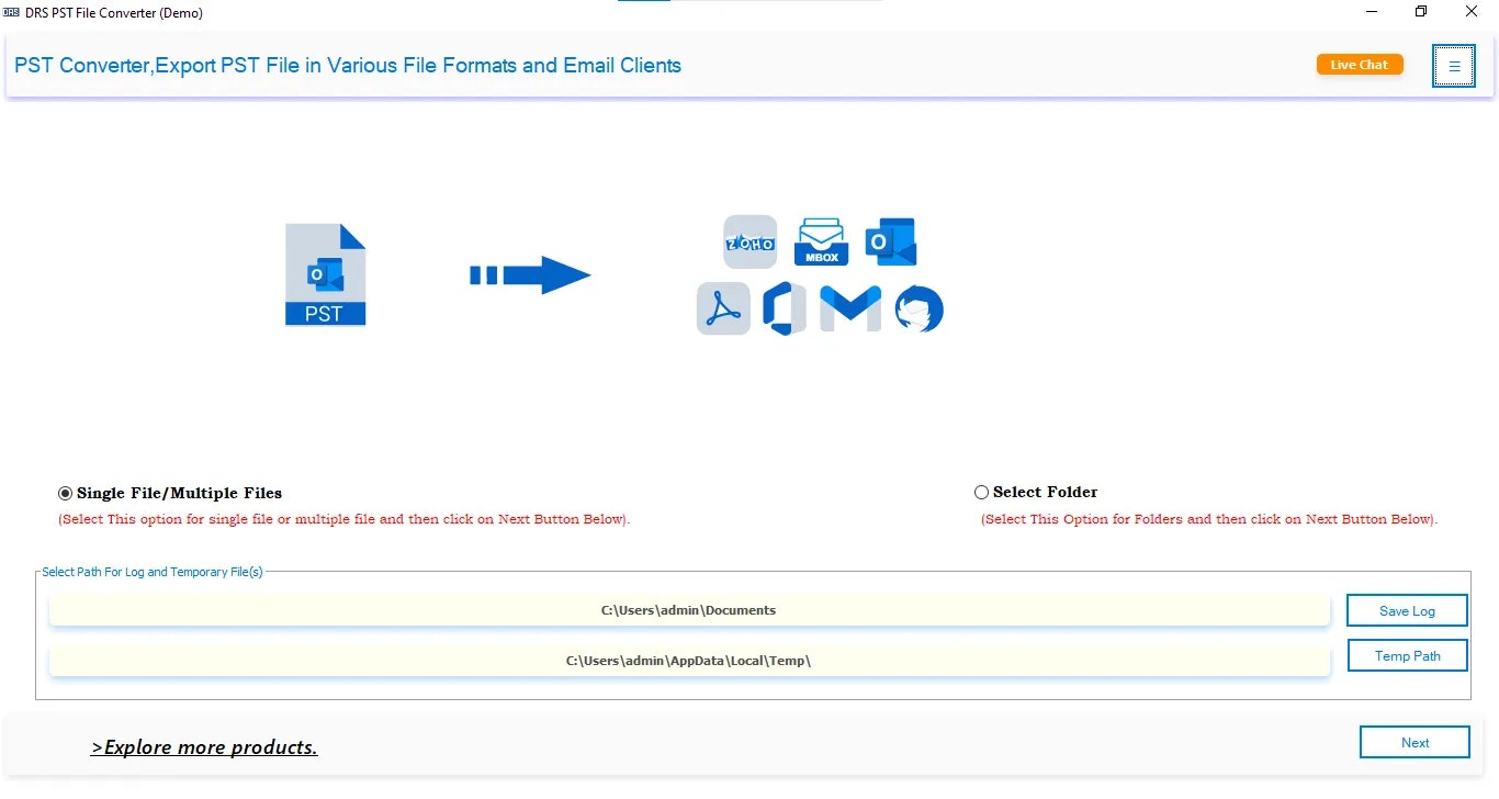 DRS Softech PST File Converter - Convert PST Files to 15+ Formats with Ease media 2