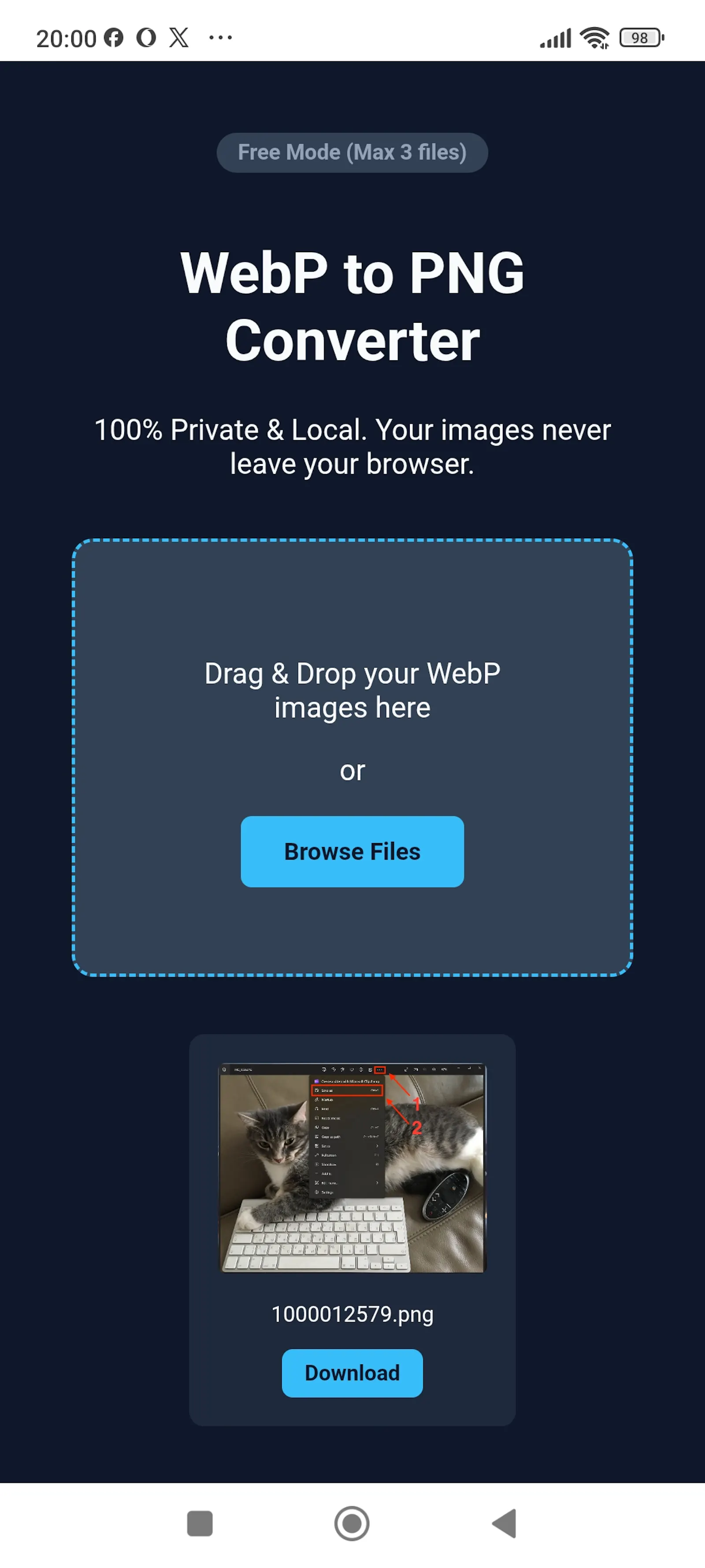WebP to PNG Converter screenshot 1