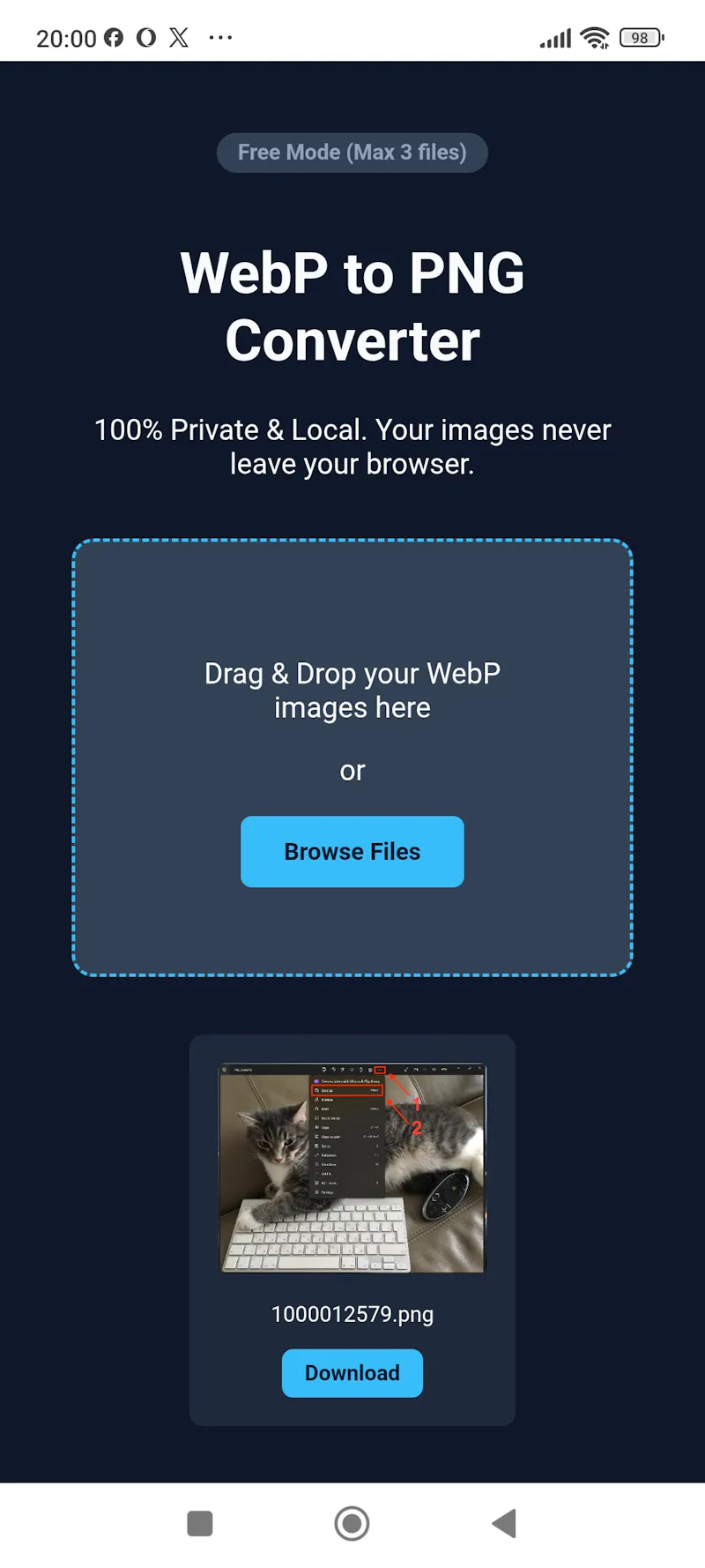 WebP to PNG Converter screenshot 1