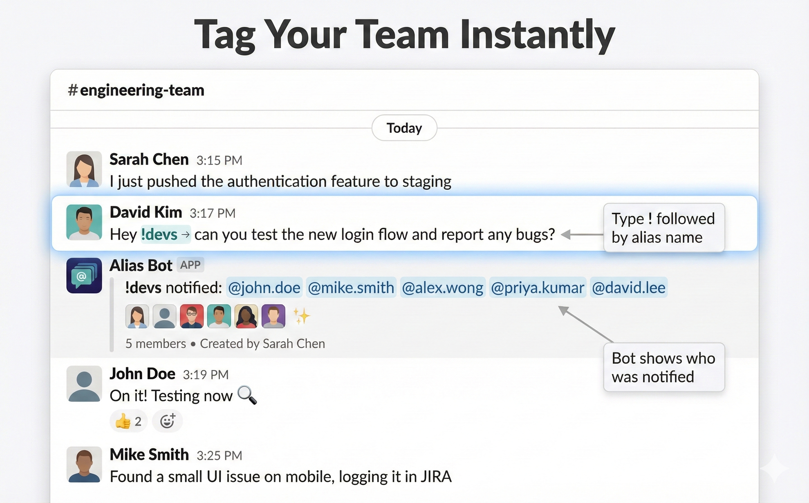 Alias Bot - Screenshot 3 showing product features and functionality