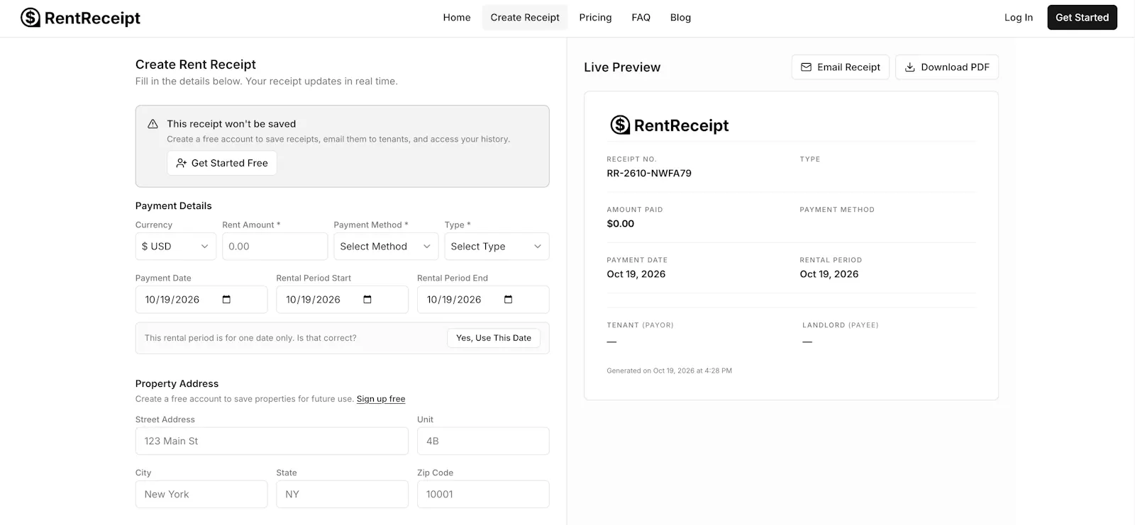 RentReceipt screenshot 2