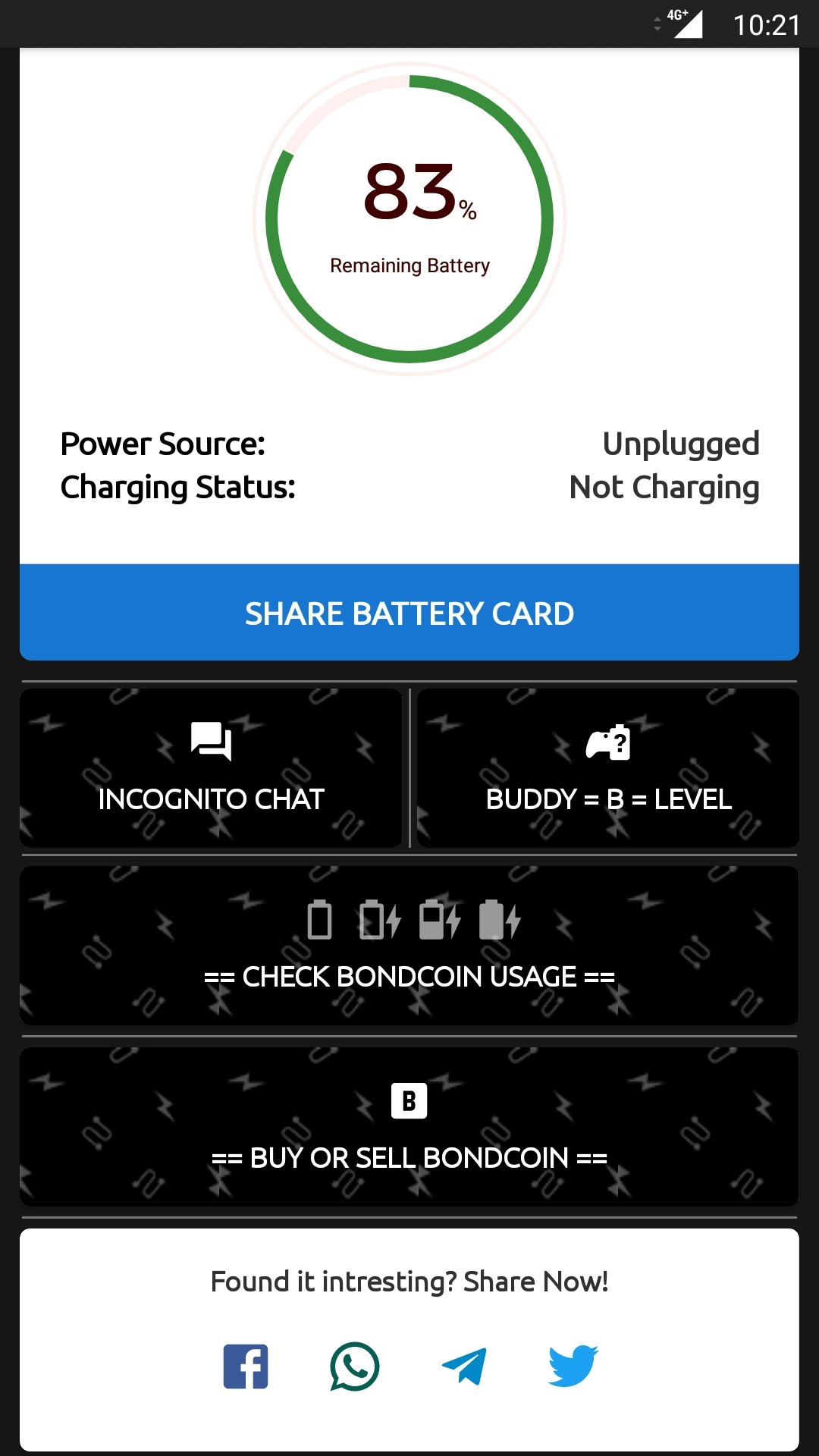 Battery Bond | Chat Incognito - BONDCOIN [BETA] gallery image