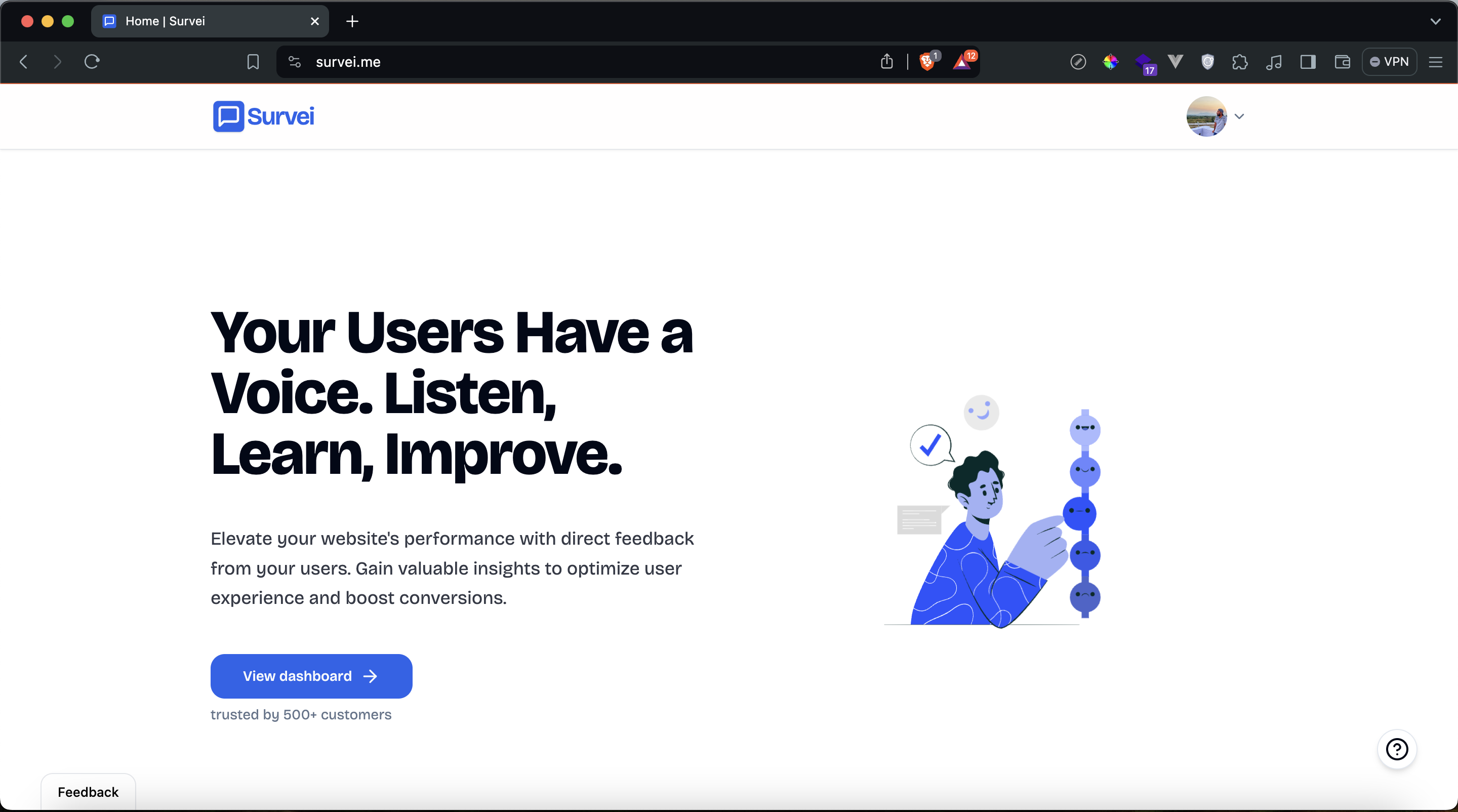 survei - Your users have a voice - listen, learn, improve