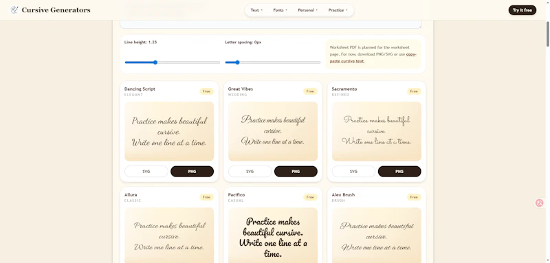 Cursive Generator screenshot 4