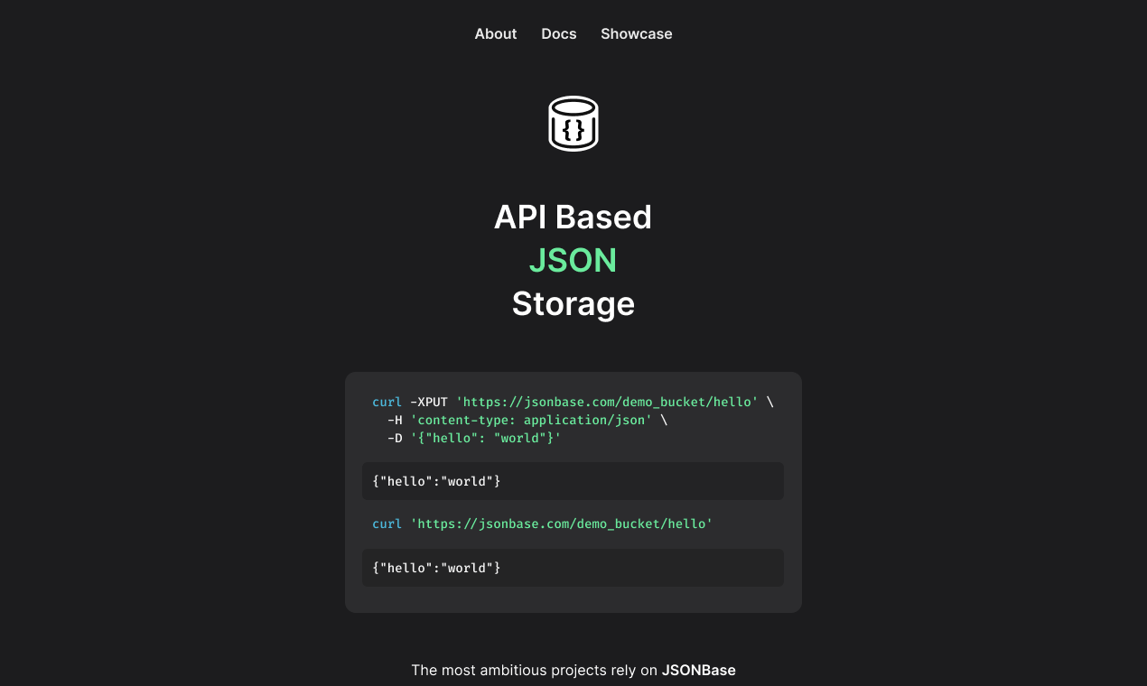 JSONBase API based JSON storage Product Hunt