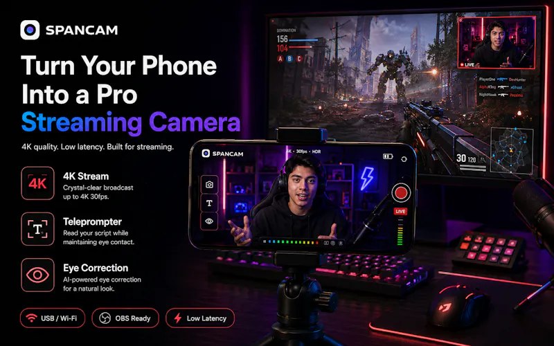 Spancam - Phone as Webcam for Streamers screenshot 2