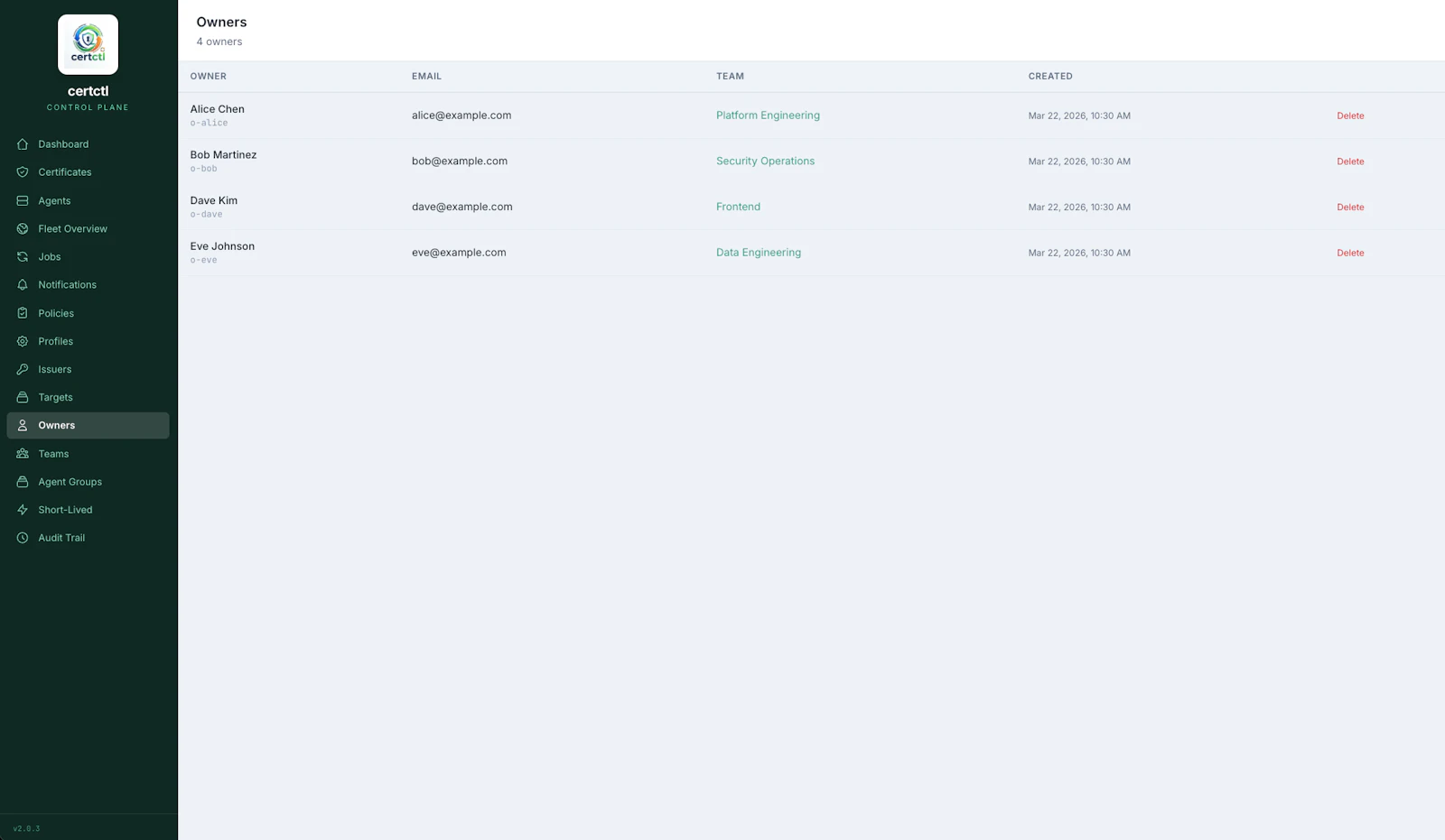 certctl screenshot 4