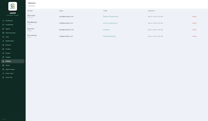 certctl screenshot 4