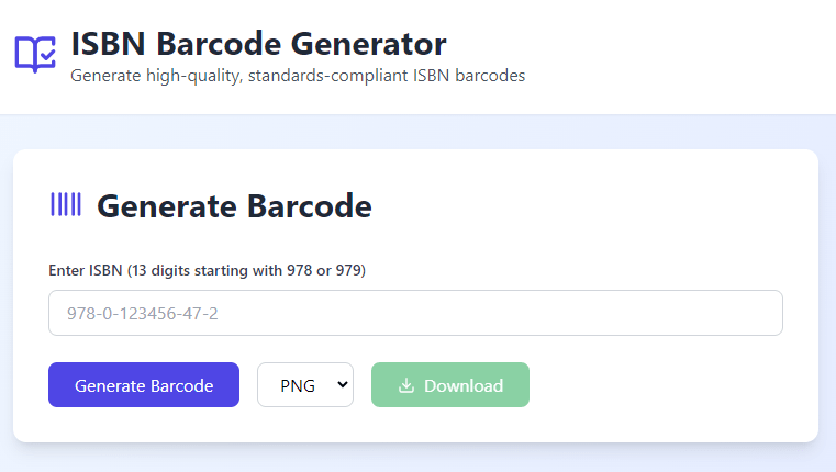 Média ISBNBarcode.org - Générez des codes à barres ISBN avec une trait de congédie correcte gratuitement 1