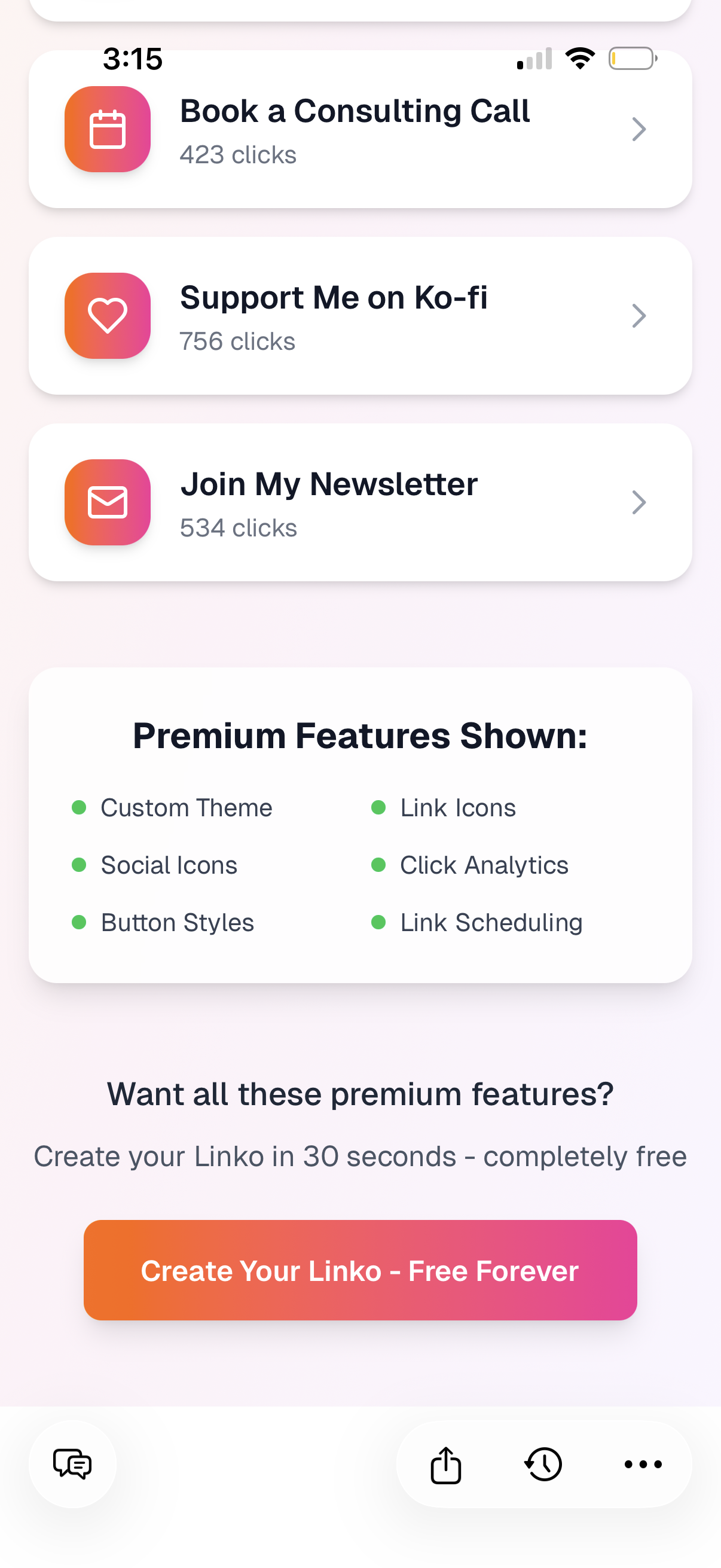 Linko - Screenshot 2 showing product features and functionality