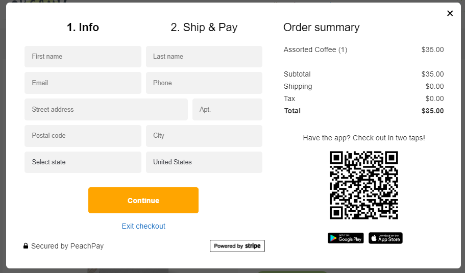 Peach | Ultra-Fast Checkout  gallery image