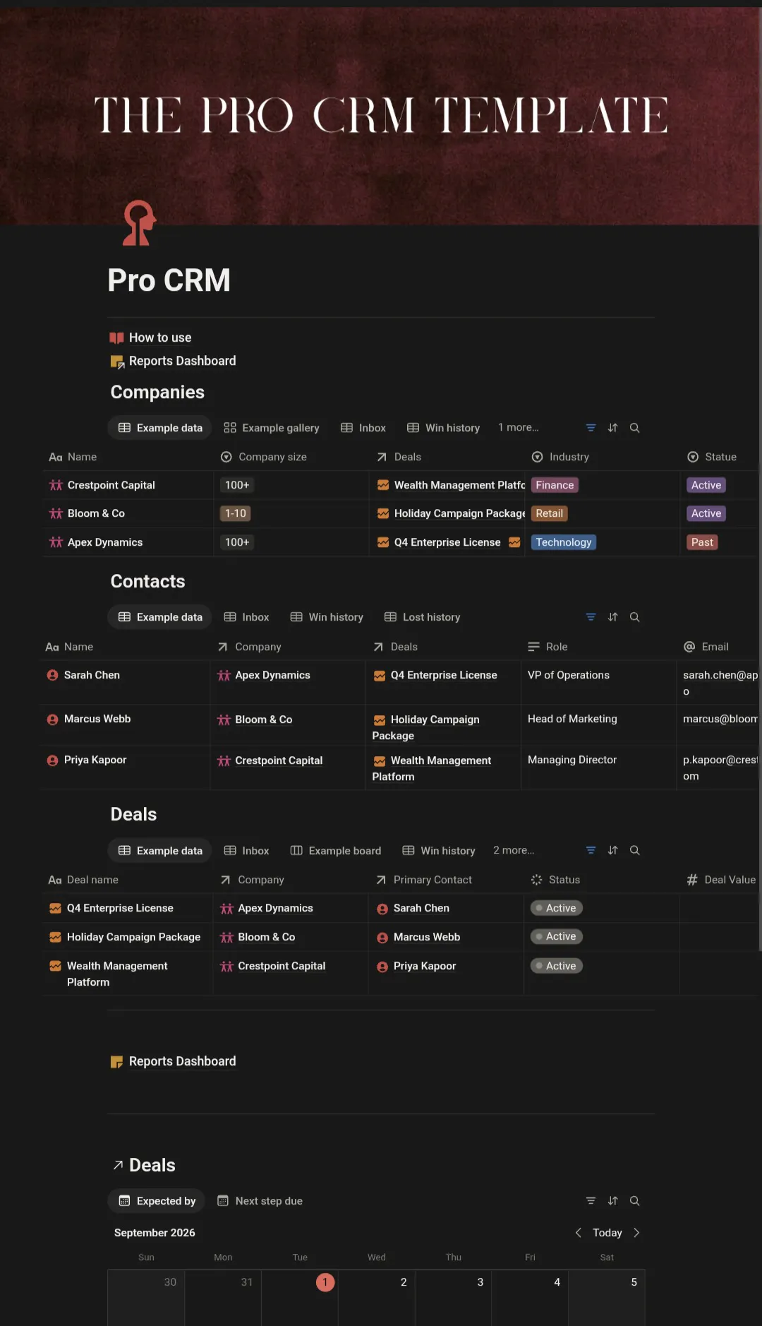 Notion CRM for Small agencies 