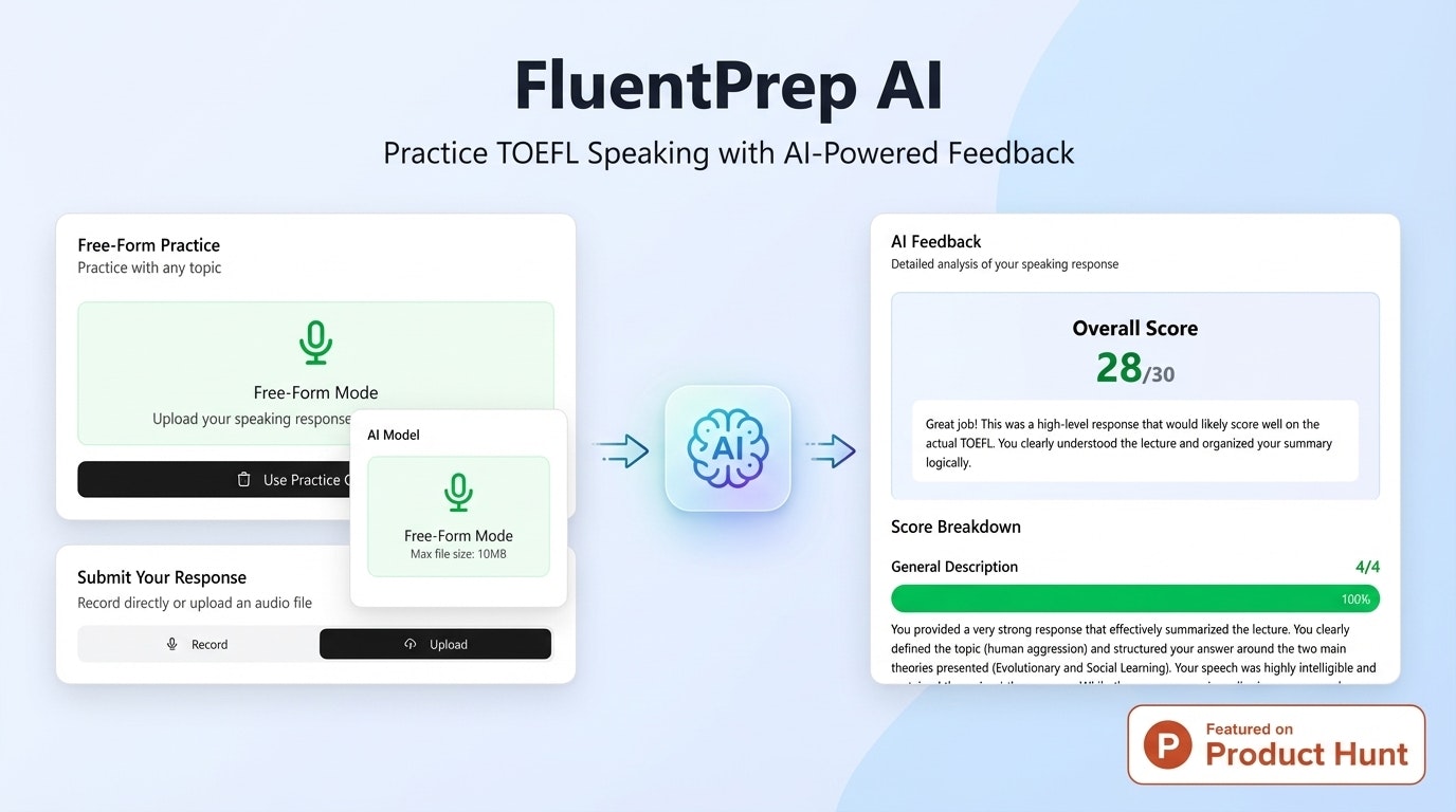 FluentPrep AI - Main product screenshot demonstrating key features and user interface