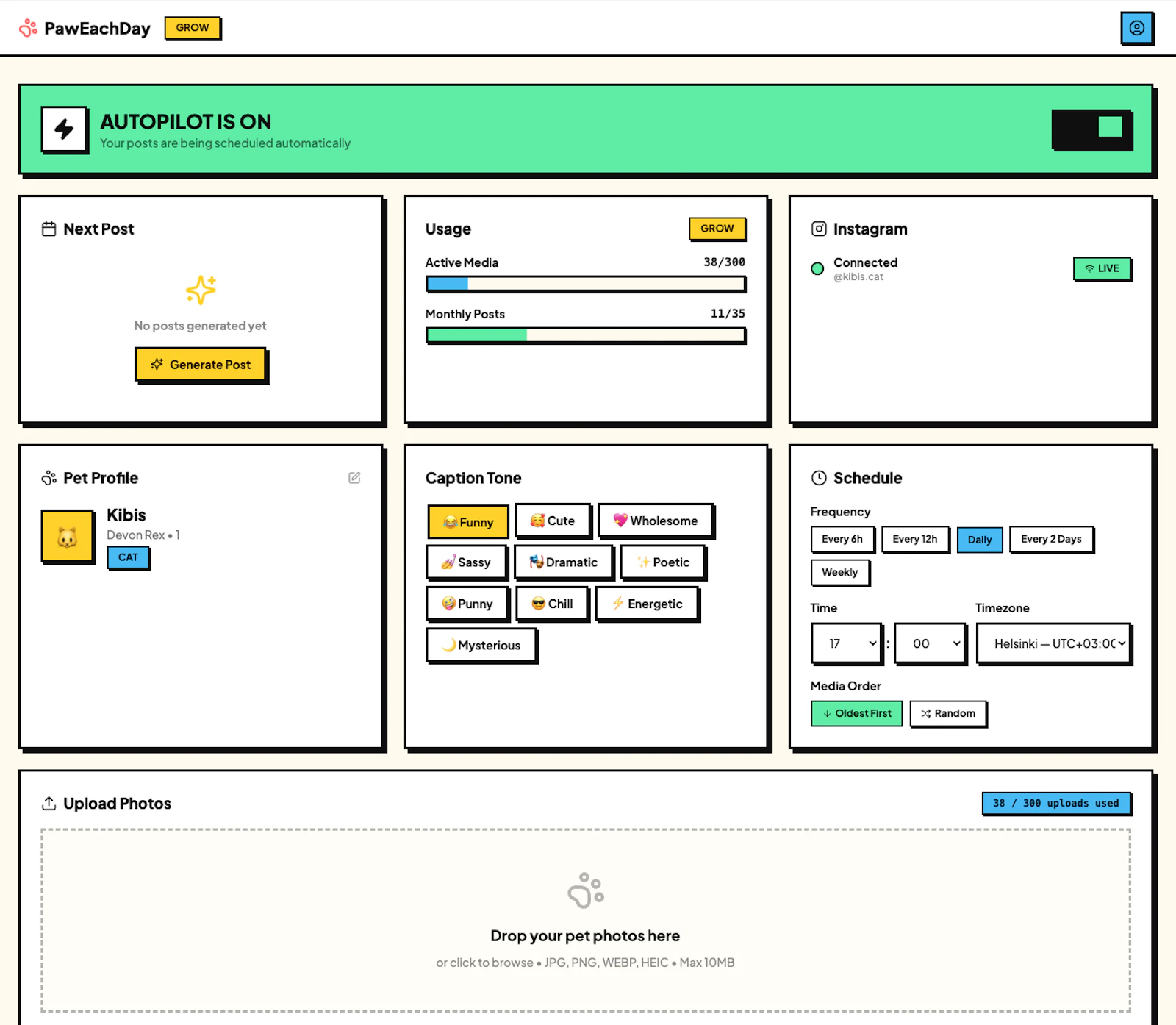 PawEachDay — Pet Instagram on Autopilot screenshot 2