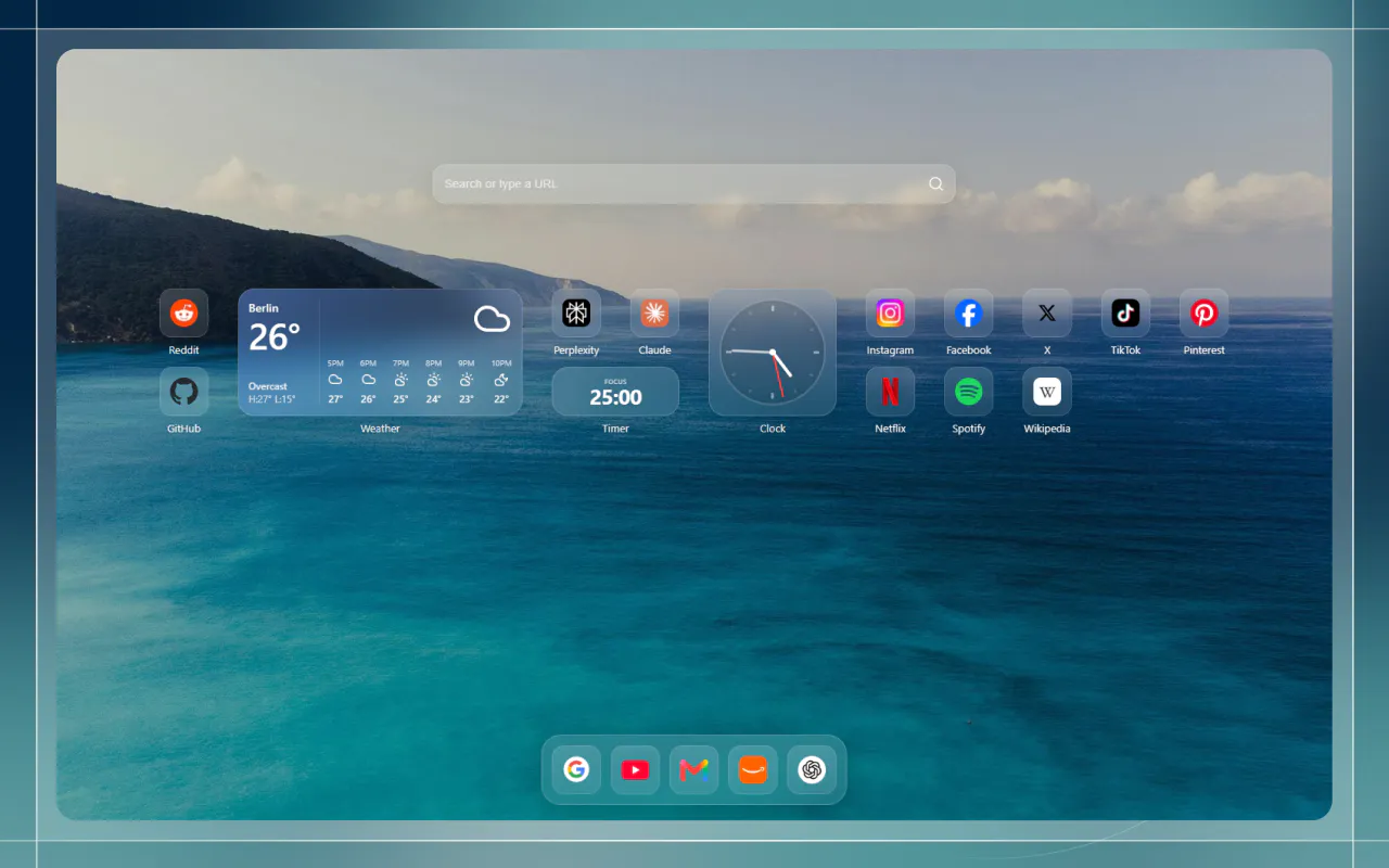 PrismTab — New Tab Dashboard gallery image