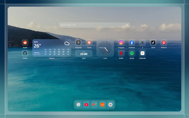 PrismTab — New Tab Dashboard screenshot 2