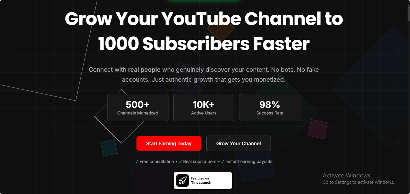 YTSubscribe - Main product screenshot demonstrating key features and user interface