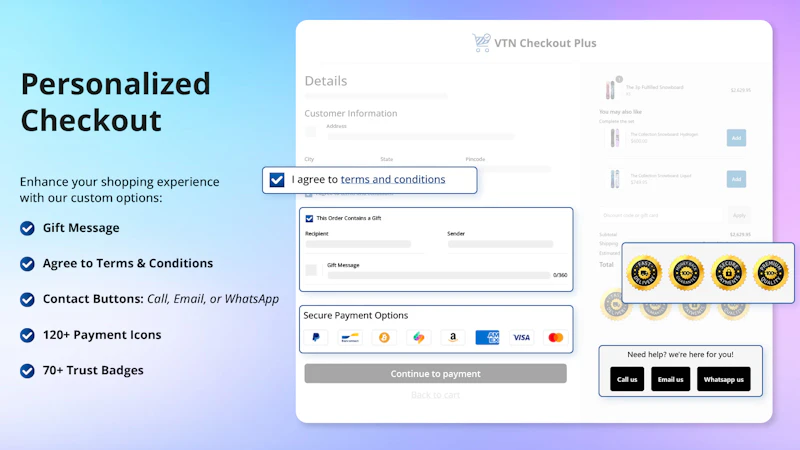 Shopify VTN Checkout Plus App screenshot 2