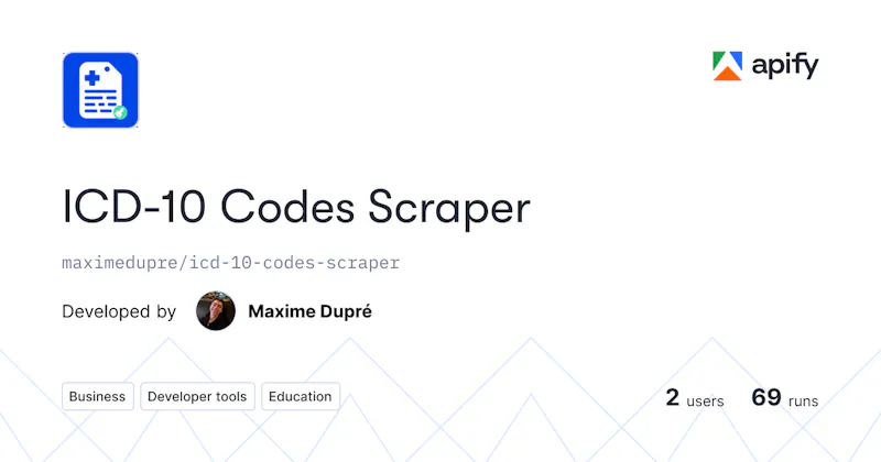 ICD-10 Codes Scraper screenshot 1