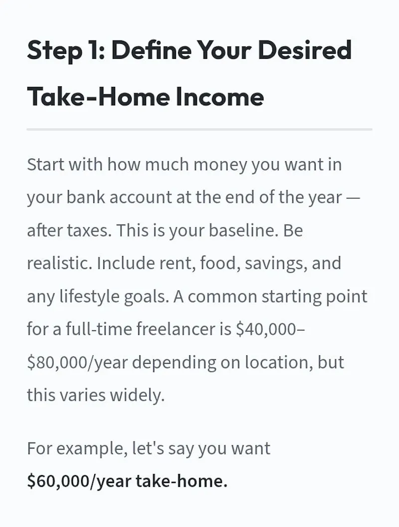 Freelance Rate Calculator  screenshot 4