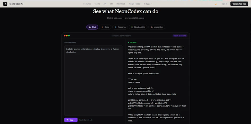 NeonCodex AI screenshot 2