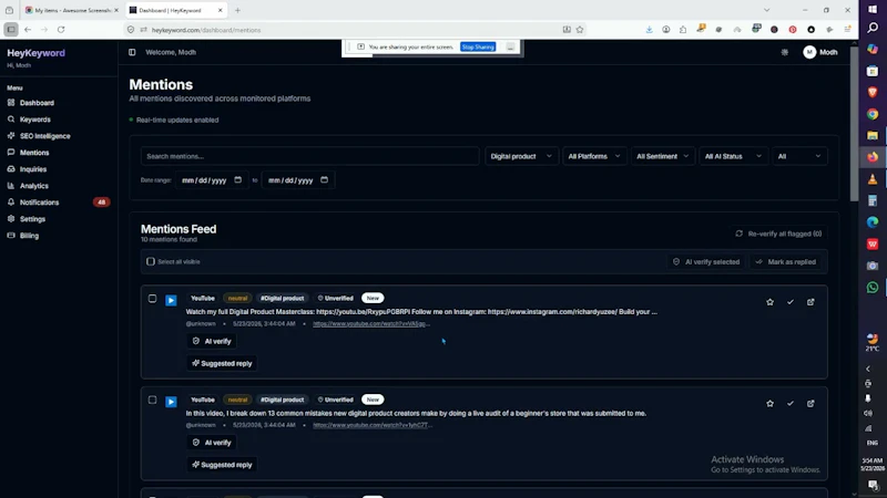 HeyKeyword screenshot 1 (video preview)