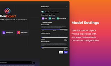 GenExpert - Eleve suas interações com chatbots com modelos GPT personalizados, sugestões dinâmicas e preenchimento automático de documentos impulsionado por IA, garantindo privacidade e segurança.
