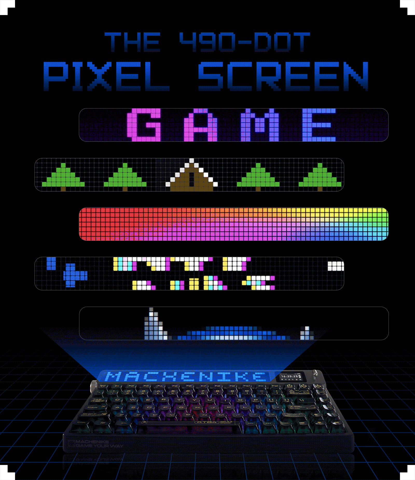 KT84 Macheen - Tastiera in stile retrò con schermo pixel media 3