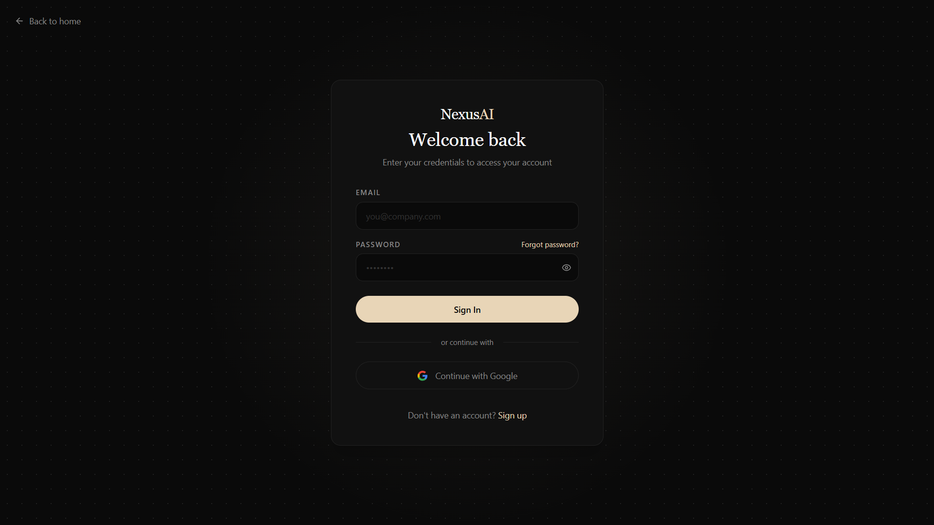 Nexus AI Template gallery image