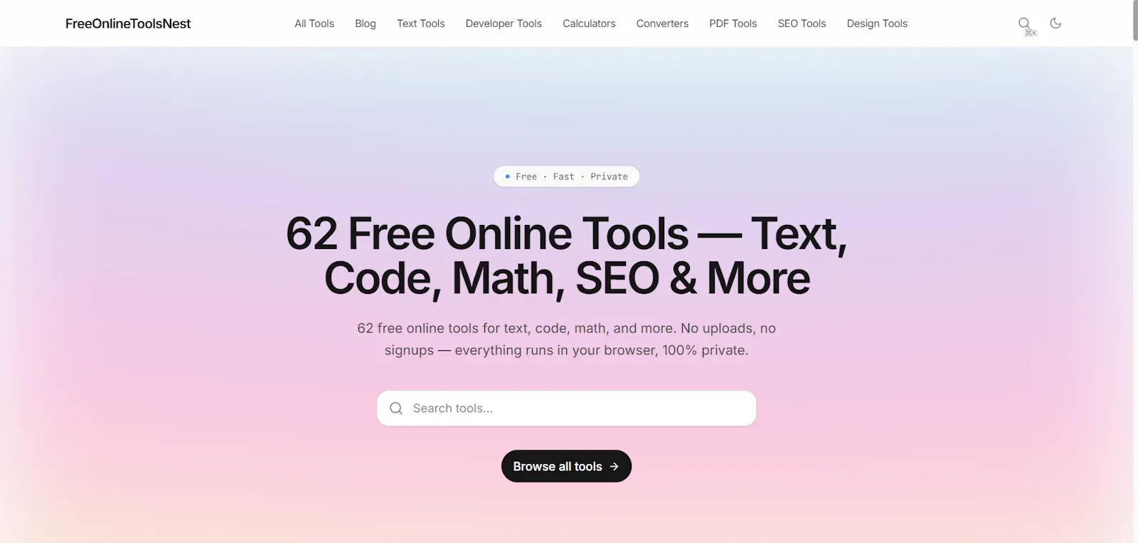 Free Online Tools Nest screenshot 1