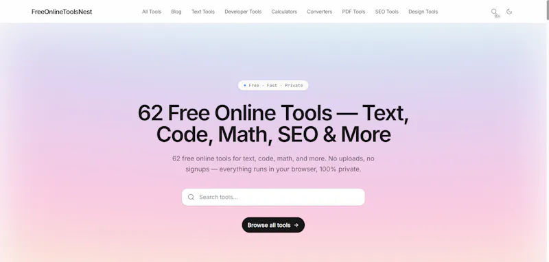 Free Online Tools Nest screenshot 1