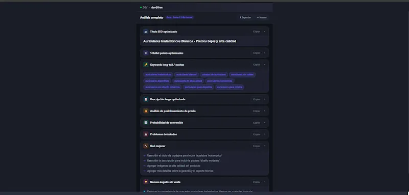 AI SEO optimizer for ecommerce listings screenshot 2