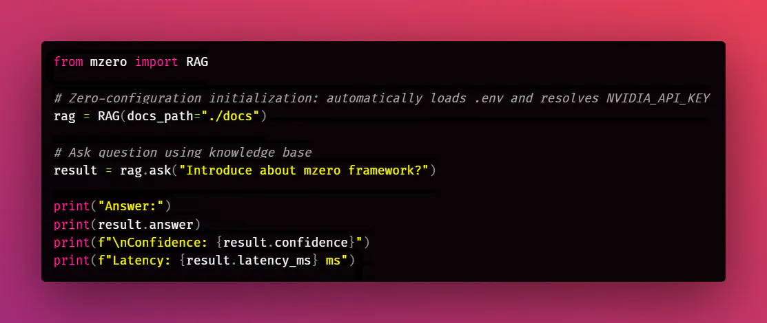 mzero: Zero-Configuration RAG Framework gallery image