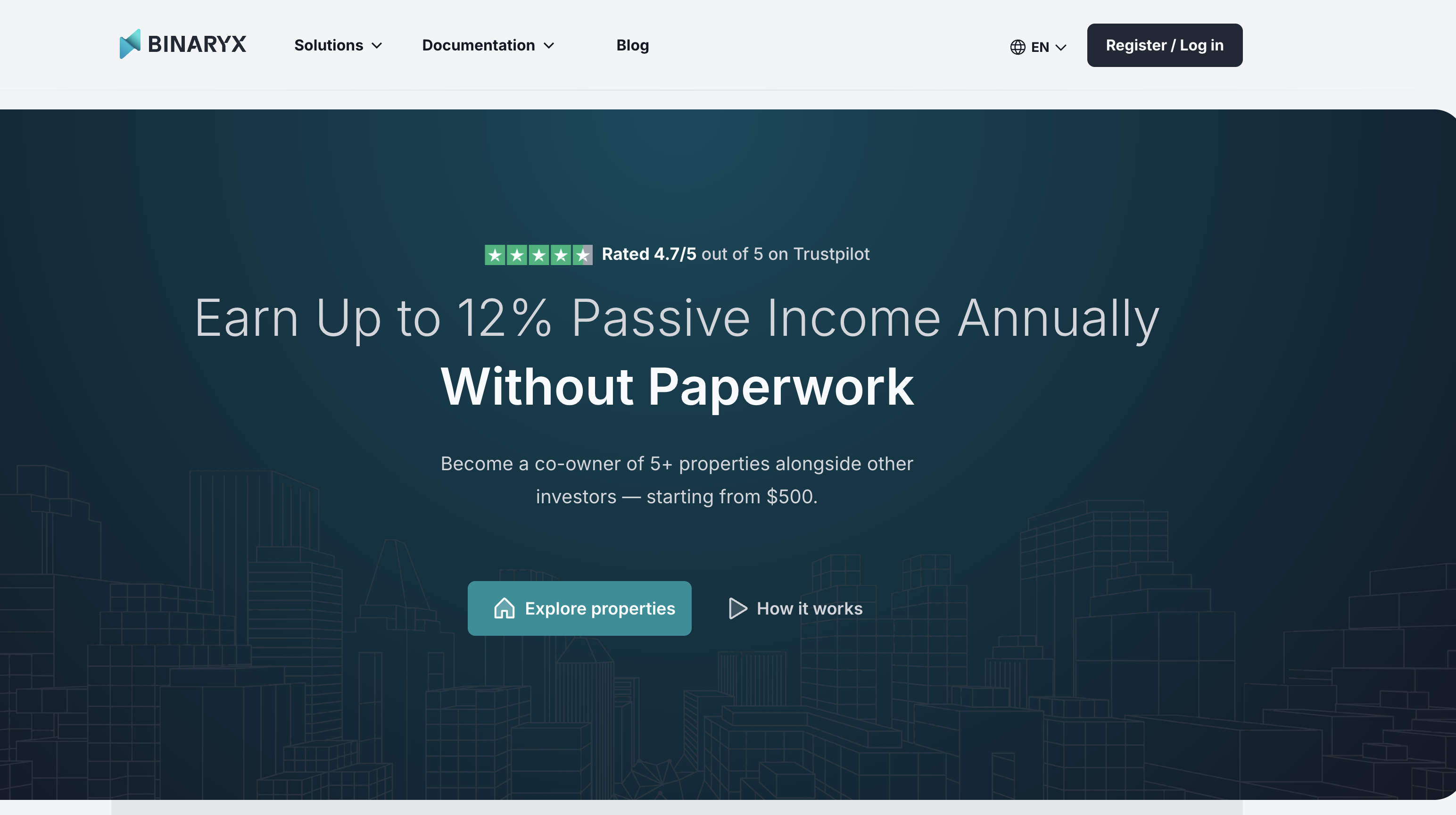 Binaryx Platform - Main product screenshot demonstrating key features and user interface