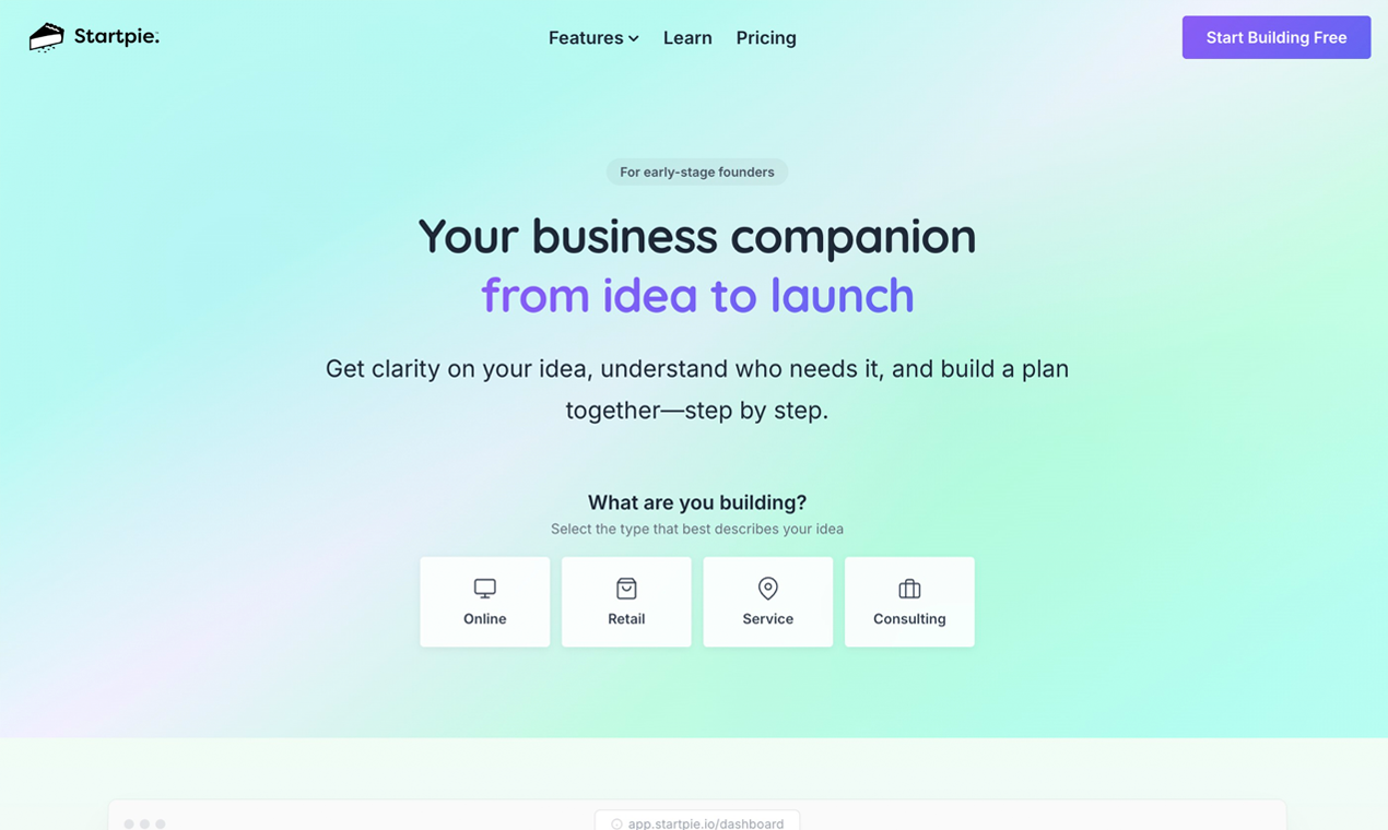 Startpie - Main product screenshot demonstrating key features and user interface