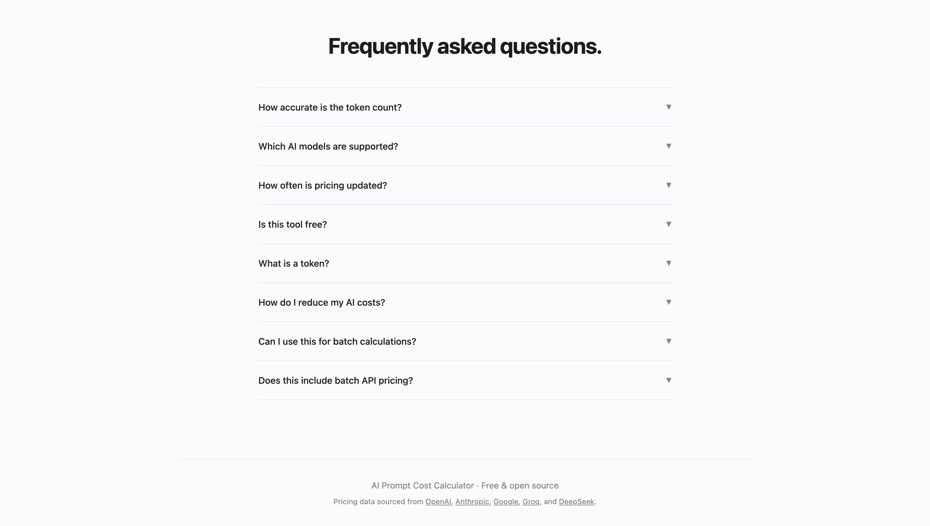 AI Prompt Cost Calculator gallery image