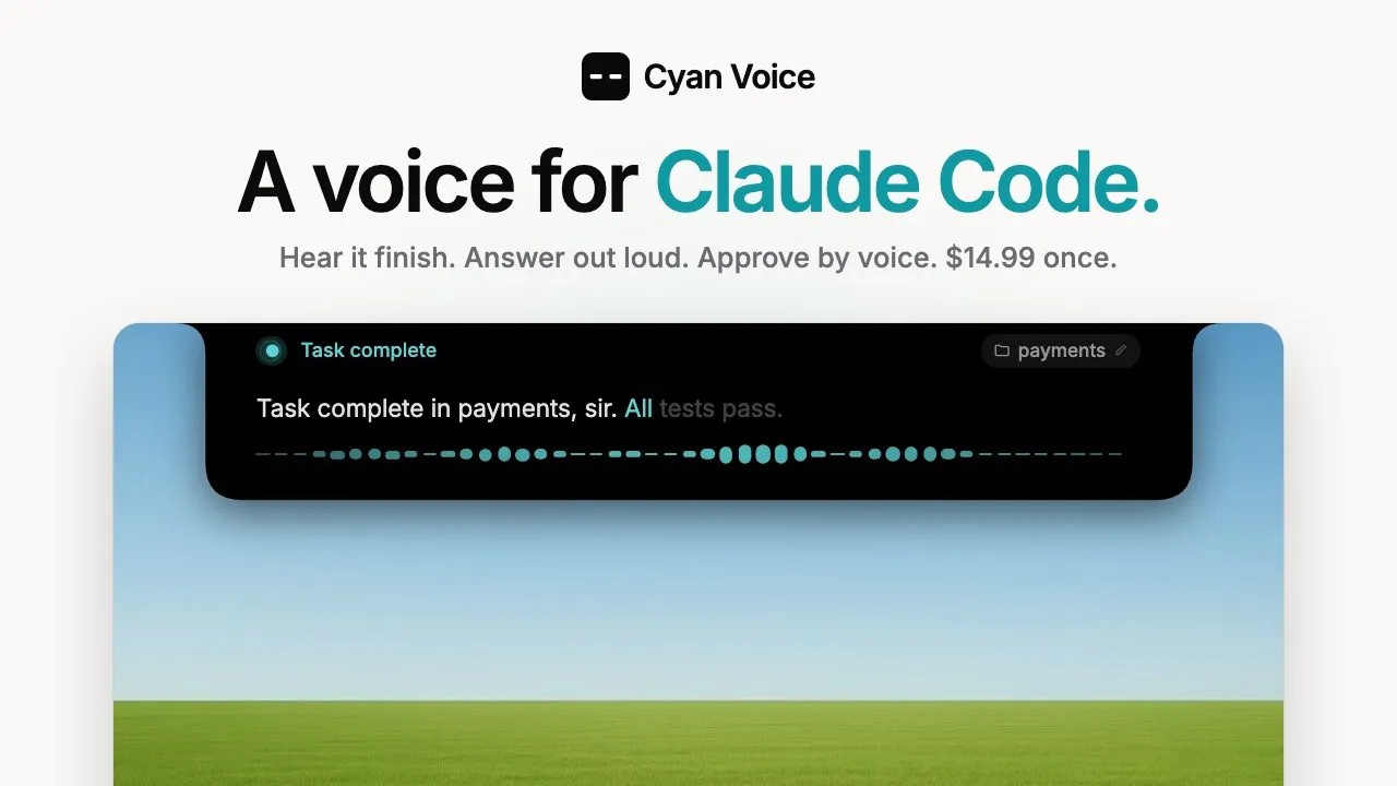 Cyan Voice for Claude Code gallery image