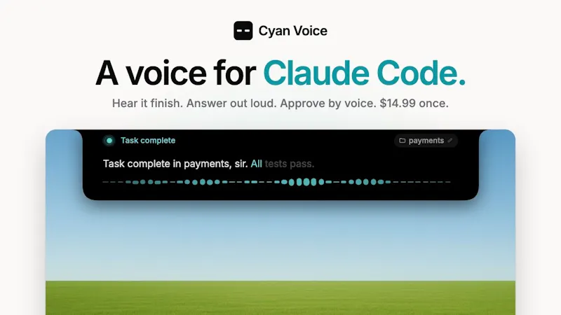 Cyan Voice for Claude Code screenshot 1 (video preview)