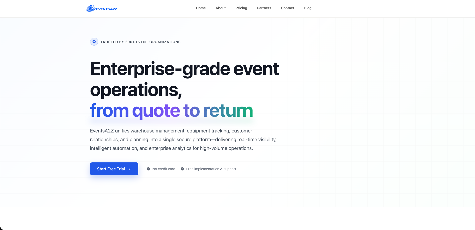 EventsA2Z - Main product screenshot demonstrating key features and user interface