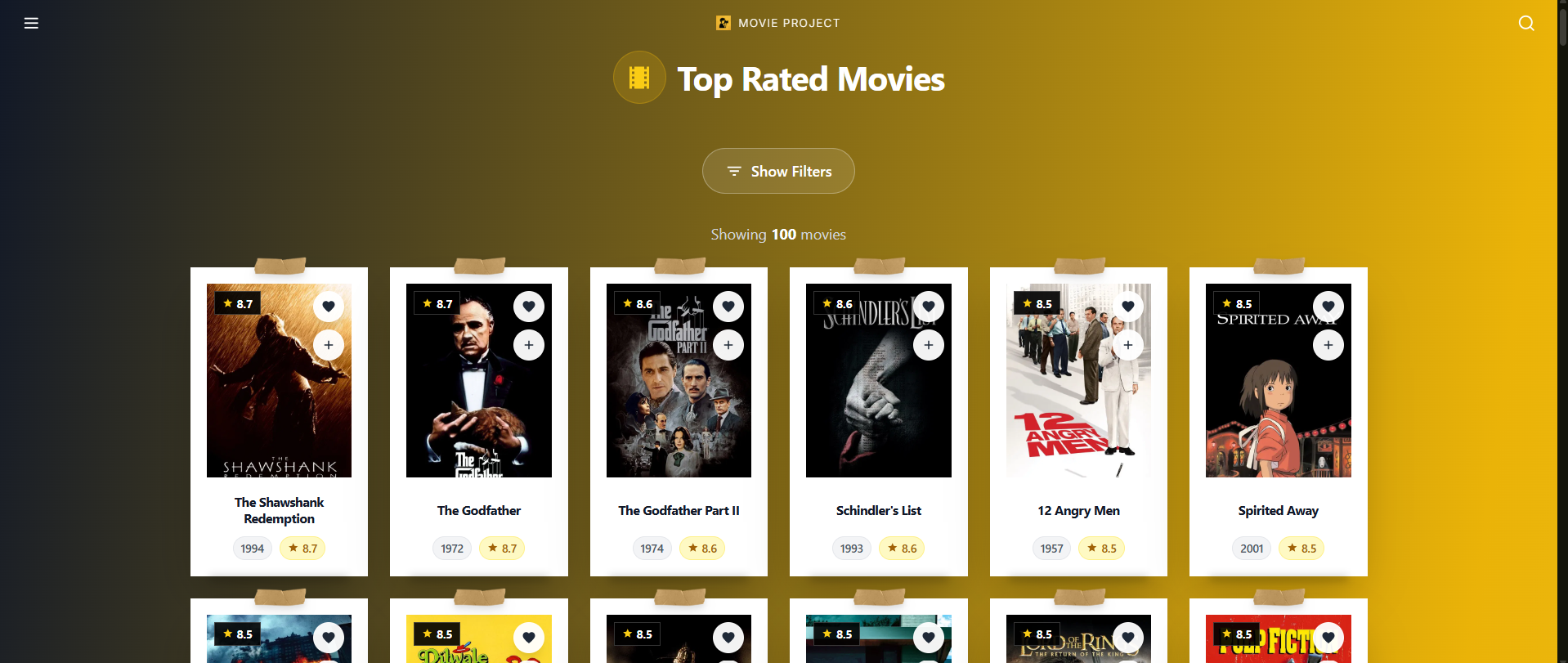 TheMOVIEPROJECT - Screenshot 2 showing product features and functionality