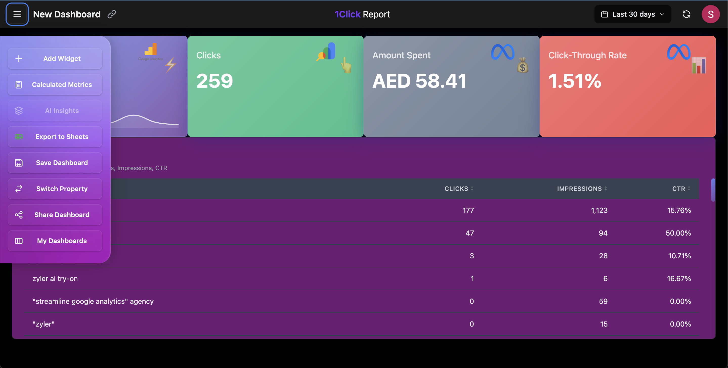 1Click Report gallery image