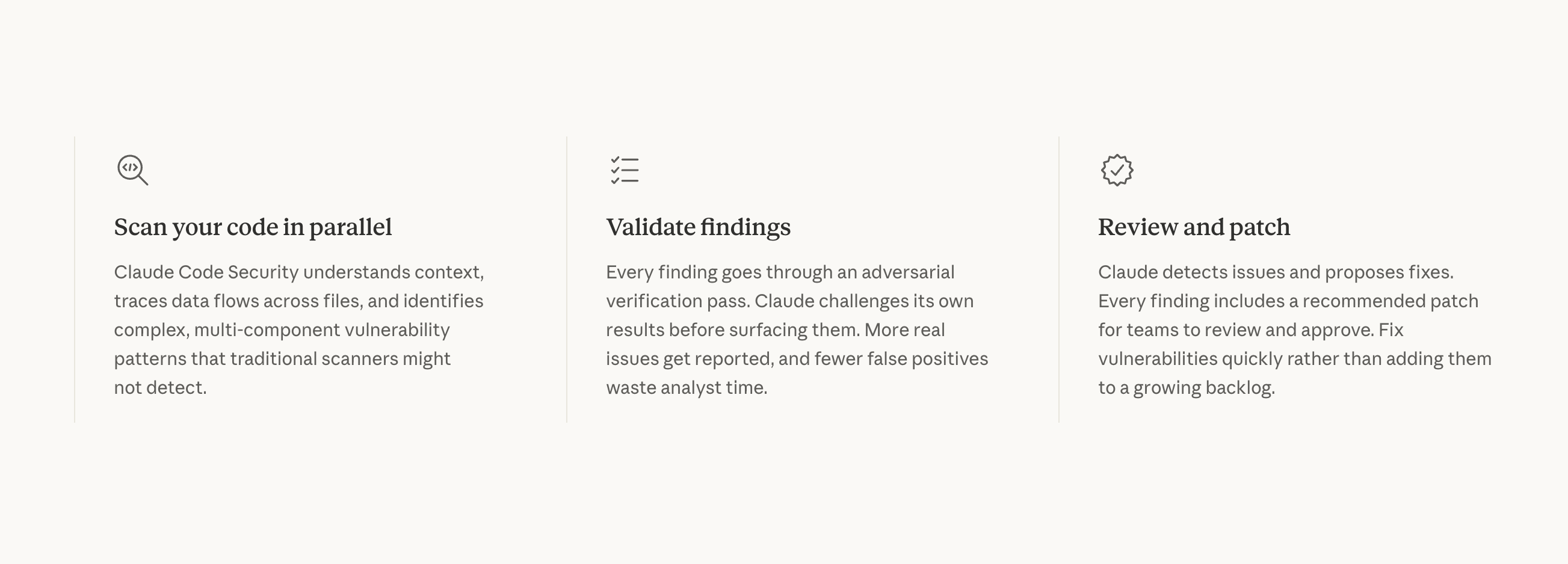 Claude Code Security - Main product screenshot demonstrating key features and user interface