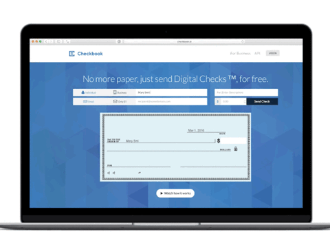 Checkbook Digital checks, emailed instantly Product Hunt