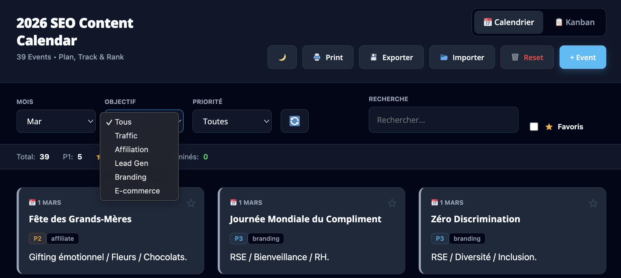 SEO Content Calendar 2026 - Screenshot 5 showing product features and functionality