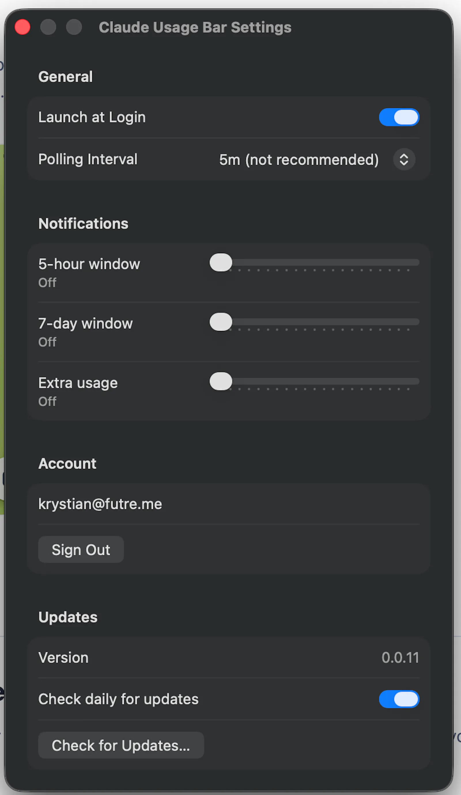 Claude Usage Bar screenshot 2